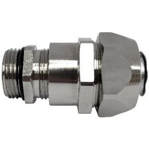 threaded fitting / straight / hydraulic / nickel-plated brass