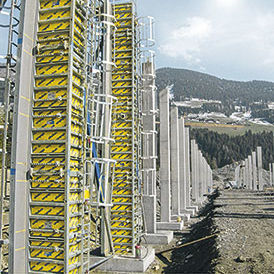 single ladder / for formwork / security / with safety cage
