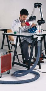 wall-mounted extraction arm / articulated / flexible / for smoke