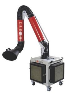 mobile fume extractor / welding / activated carbon filter / with extraction arm