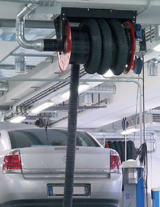 hose reel / motorized / fixed / exhaust extraction hose