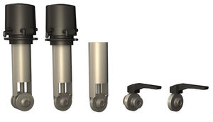 stop valve / butterfly / manual / pneumatically-operated