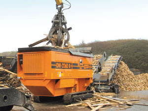 single-shaft shredder / for wood / mobile
