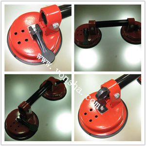 round vacuum suction cup / with metal handle / for vacuum / lifting