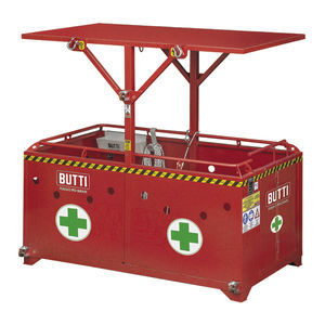 work platform / suspended / for personnel / with safety railing