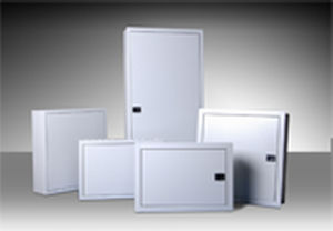 wall-mount enclosure / rectangular / steel / for telephones