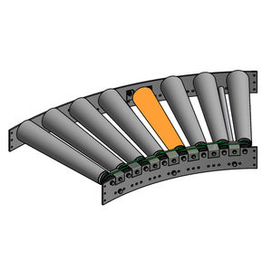 driven roller conveyor / case / tapered roller / curved