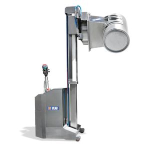 electric stacker truck / walk-behind / for drums / counterbalanced