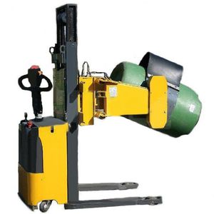 electric stacker truck / walk-behind / for drums / drum-handling
