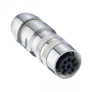 RF connector / circular / female / screw-in