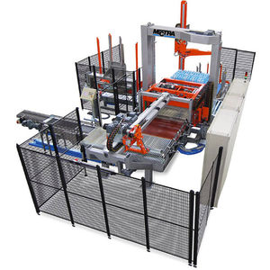 low level infeed palletizer / carton / telescopic / automatic