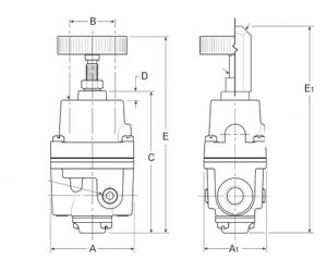 air pressure regulator / single-stage / membrane / compact