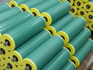 slip-on conveyor roller / steel / low-noise