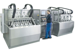 pressure test bench / shut-off valve / automated