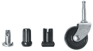 swivel caster / rod / monobloc / metal