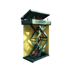 double-scissor lift table / bellows / hydraulic / tilting