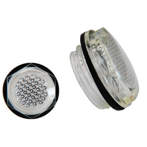 transparent plug / hexagonal / threaded / technopolymer