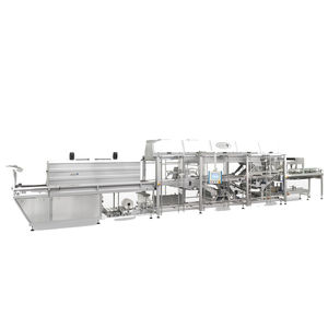 automatic shrink wrapper / bottle / with shrink tunnel