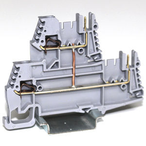 spring terminal block / DIN rail-mounted / plug-in / dual-stage