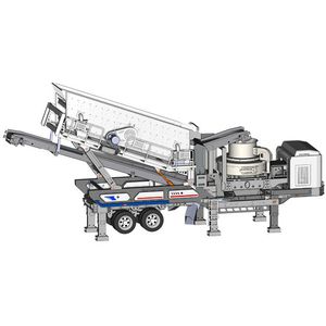 vertical-shaft impact crushing plant / mobile / rubber-tired / sand production