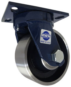 swivel caster / base plate / heavy-duty / with brake