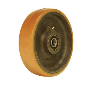 wheel with solid tire / polyurethane-coated / cast iron / for heavy loads