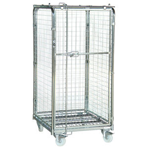 multipurpose roll container / wire mesh / 4-panel / anti-theft