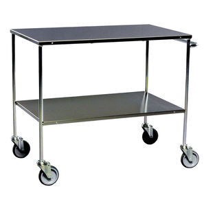 service cart / stainless steel / 2 levels / with swivel casters