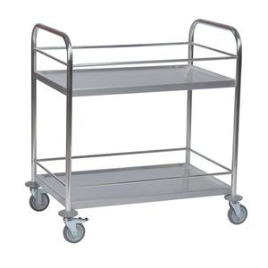 service cart / stainless steel / 2 levels / multipurpose