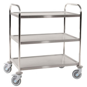 transport cart / stainless steel / 2 levels / multipurpose