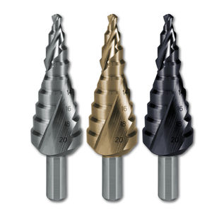 step drill bit / solid / for plastics / for aluminum