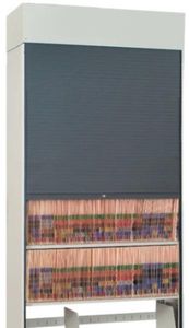 storage cabinet / sliding door / floor-standing / metal