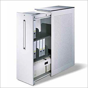 office cabinet / floor-mounted / shelf / with sliding panels