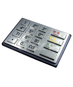 16-key keypad / panel-mount / stainless steel / vandal-proof