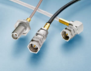 RF connector / coaxial / elbow / bayonet