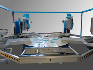 motor-driven rotary indexing table / for tanks / for sinks / single-spindle