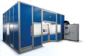 rotary table with linishing unit