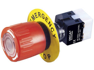 mushroom push-button switch / single-pole / emergency stop / electromechanical