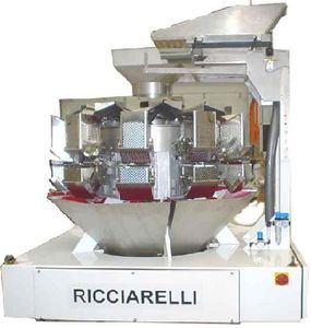 multihead weighing machine / with central feed / for the food industry