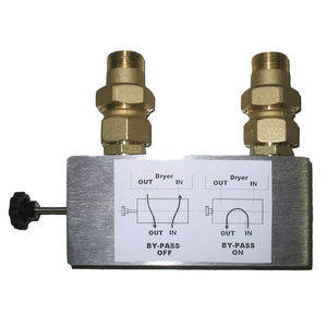 poppet distribution block / pneumatically-operated / 4-way