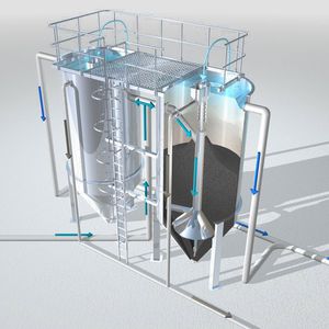 activated carbon microfiltration unit / sewage treatment / backwash