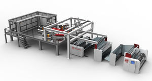 flat-film coextrusion line / film / 3 layers / for thermoplastics