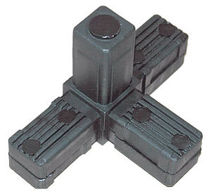 square tube connector / steel / polyamide