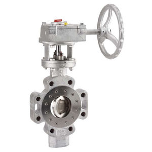 triple-offset valve / butterfly / with handwheel / lug type