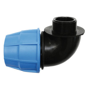 threaded fitting / elbow / hydraulic / polypropylene