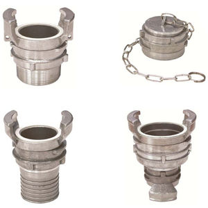barbed fitting / straight / hydraulic / aluminum