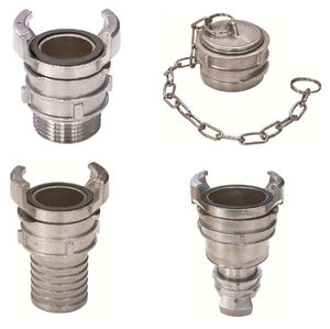 barbed fitting / straight / hydraulic / stainless steel