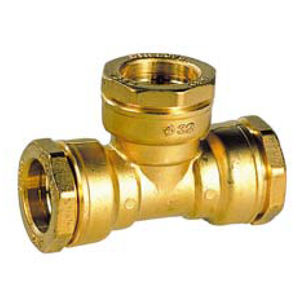 cutting ring fitting / T / hydraulic / brass