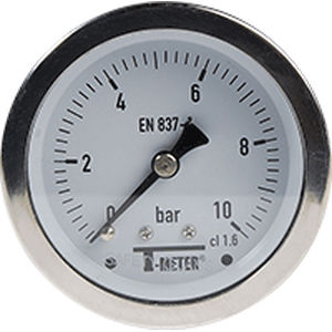 dry dial pressure gauge / Bourdon tube / process / stainless steel