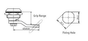 key lock latch / quarter-turn / cam / compression
